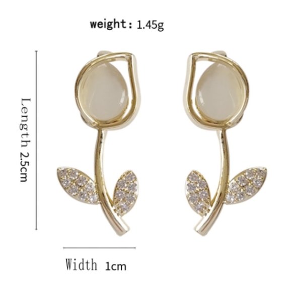 💙💕Last one Rose Floral Stud Flower Tulips - Picture 7 of 11